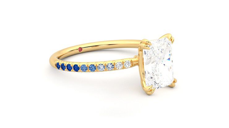 Taylor & Hart Damson Radiant Engagement Ring 360 degree image 6
