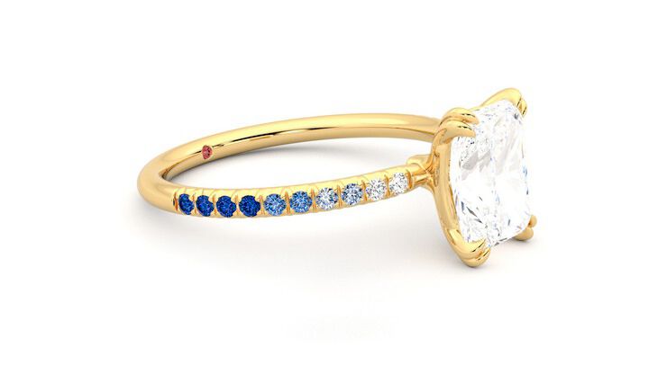 Taylor & Hart Damson Radiant Engagement Ring 360 degree image 7