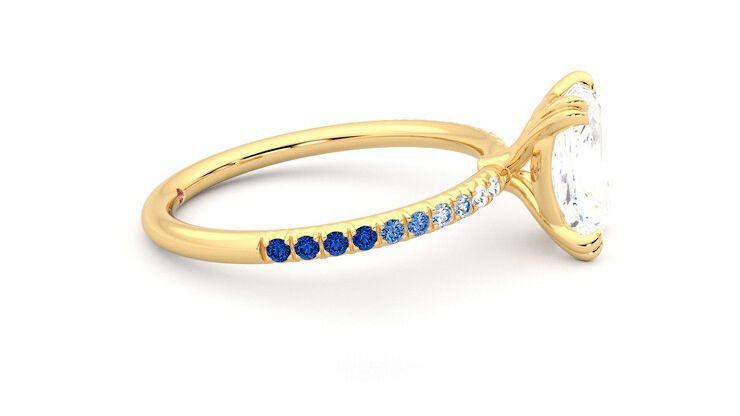 Taylor & Hart Damson Radiant Engagement Ring 360 degree image 9
