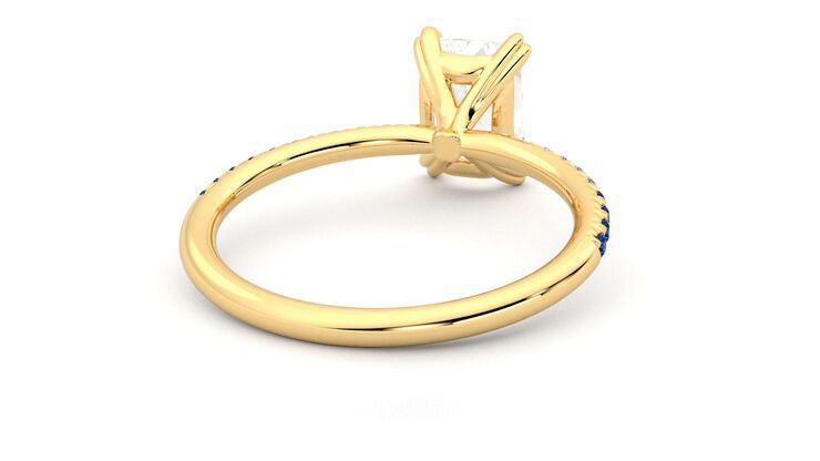 Taylor & Hart Damson Radiant Engagement Ring 360 degree image 14