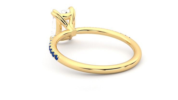 Taylor & Hart Damson Radiant Engagement Ring 360 degree image 17