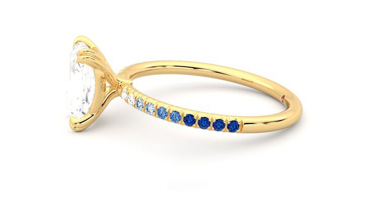 Taylor & Hart Damson Radiant Engagement Ring 360 degree image 21