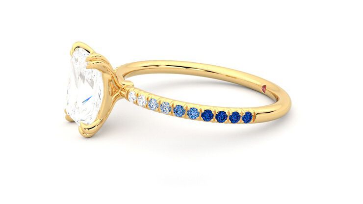 Taylor & Hart Damson Radiant Engagement Ring 360 degree image 22
