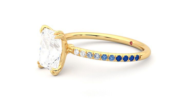 Taylor & Hart Damson Radiant Engagement Ring 360 degree image 23
