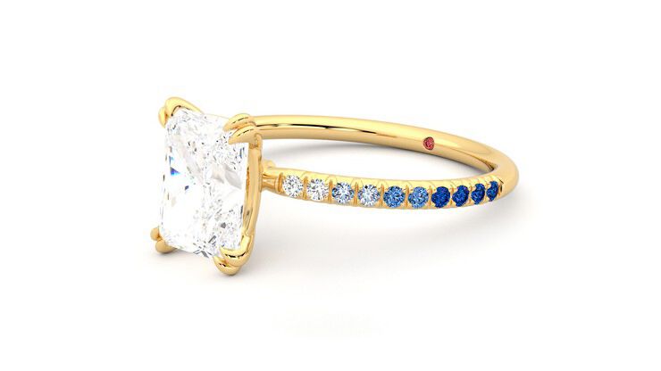 Taylor & Hart Damson Radiant Engagement Ring 360 degree image 24