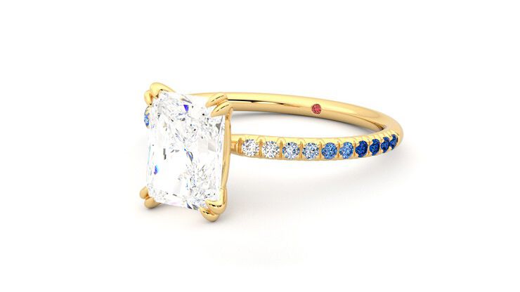 Taylor & Hart Damson Radiant Engagement Ring 360 degree image 25