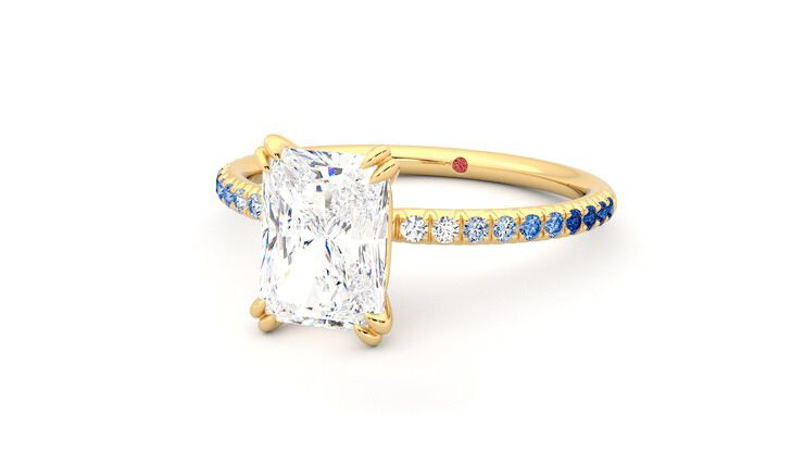 Taylor & Hart Damson Radiant Engagement Ring 360 degree image 26