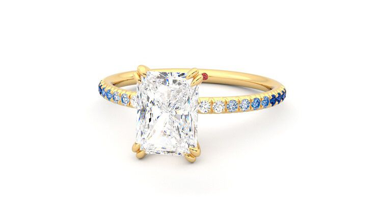Taylor & Hart Damson Radiant Engagement Ring 360 degree image 27
