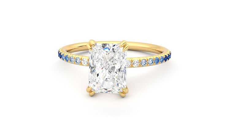Taylor & Hart Damson Radiant Engagement Ring 360 degree image 28