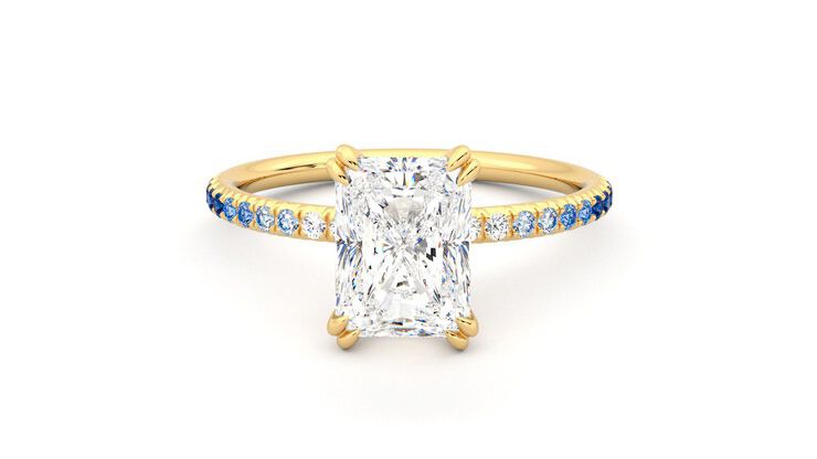 Taylor & Hart Damson Radiant Engagement Ring 360 degree image 29