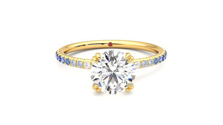 Taylor & Hart Damson Round Engagement Ring 360 degree image 1