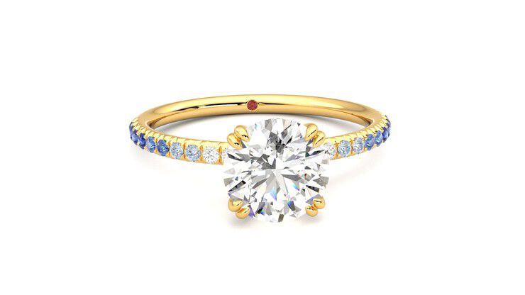 Taylor & Hart Damson Round Engagement Ring 360 degree image 2
