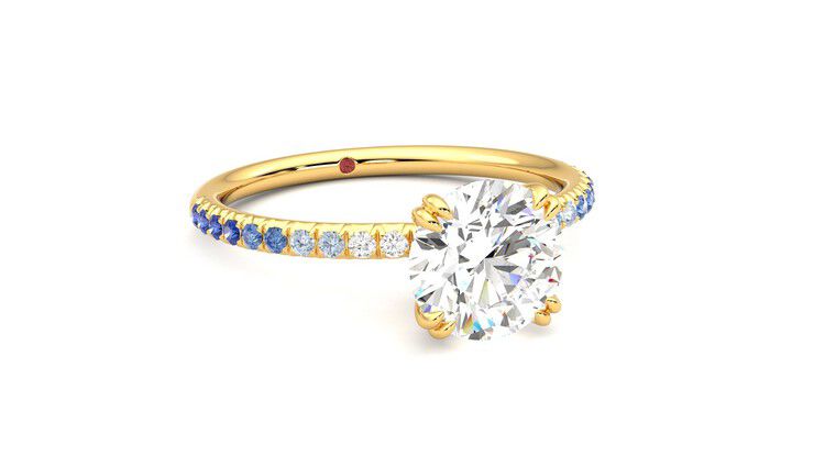 Taylor & Hart Damson Round Engagement Ring 360 degree image 4