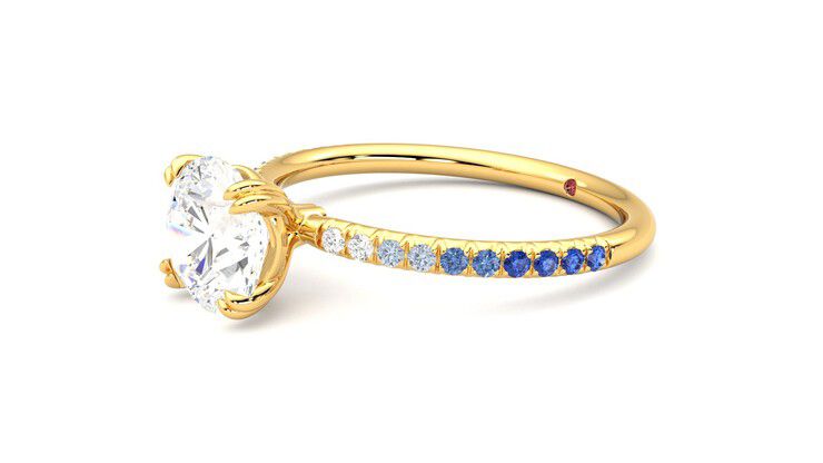 Taylor & Hart Damson Round Engagement Ring 360 degree image 23