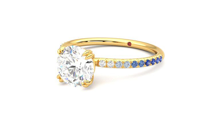 Taylor & Hart Damson Round Engagement Ring 360 degree image 25