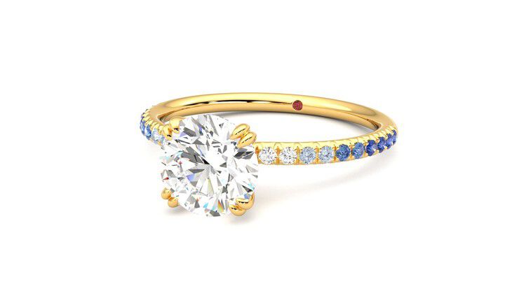 Taylor & Hart Damson Round Engagement Ring 360 degree image 26