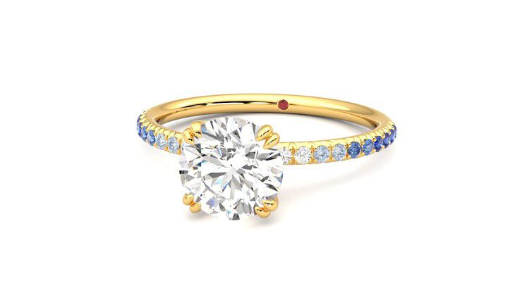 Taylor & Hart Damson Round Engagement Ring 360 degree image 27