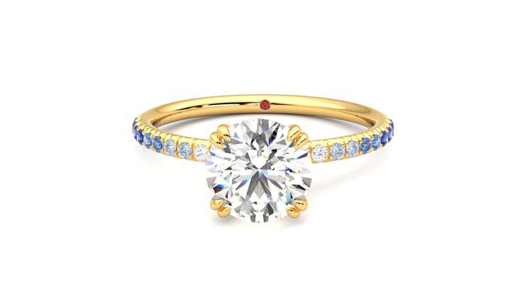 Taylor & Hart Damson Round Engagement Ring 360 degree image 29