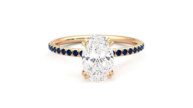 Taylor & Hart Damson Oval Engagement Ring 360 degree image 1