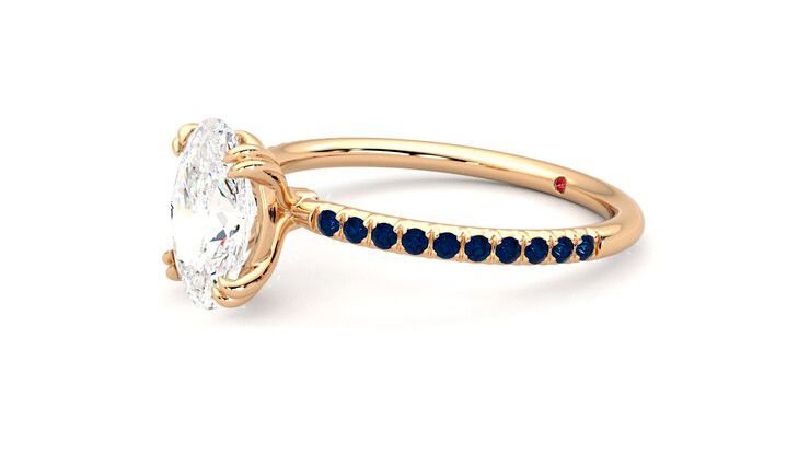Taylor & Hart Damson Oval Engagement Ring 360 degree image 23