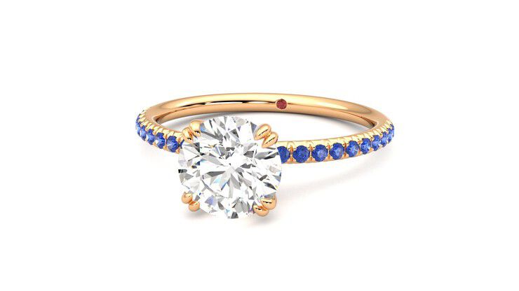 Taylor & Hart Damson Round Engagement Ring 360 degree image 27