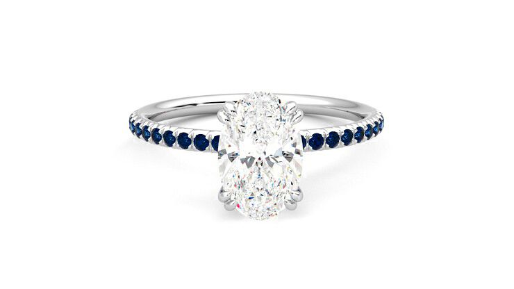 Taylor & Hart Damson Oval Engagement Ring 360 degree image 1
