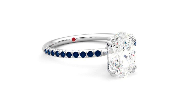 Taylor & Hart Damson Oval Engagement Ring 360 degree image 5
