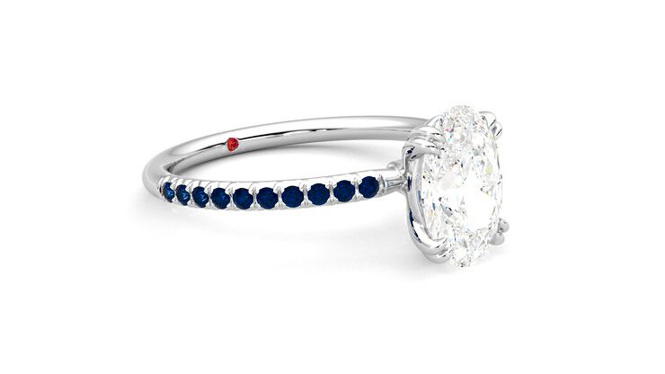 Taylor & Hart Damson Oval Engagement Ring 360 degree image 6