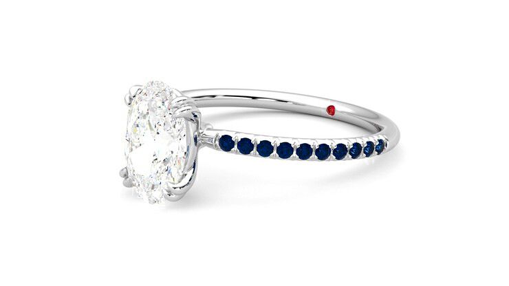 Taylor & Hart Damson Oval Engagement Ring 360 degree image 24
