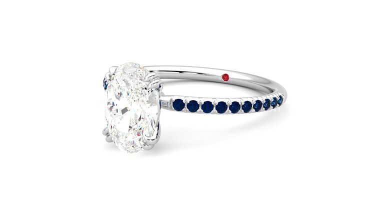 Taylor & Hart Damson Oval Engagement Ring 360 degree image 25
