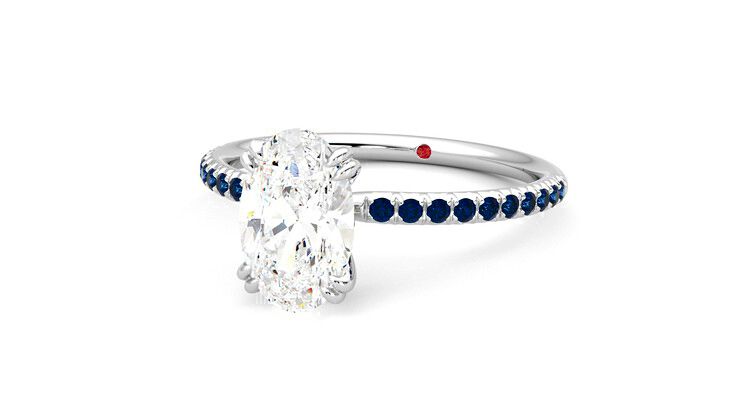 Taylor & Hart Damson Oval Engagement Ring 360 degree image 26
