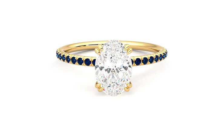 Taylor & Hart Damson Oval Engagement Ring 360 degree image 1