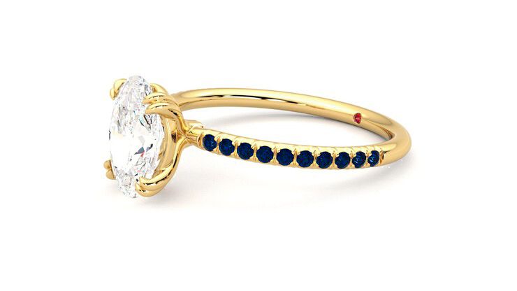 Taylor & Hart Damson Oval Engagement Ring 360 degree image 23