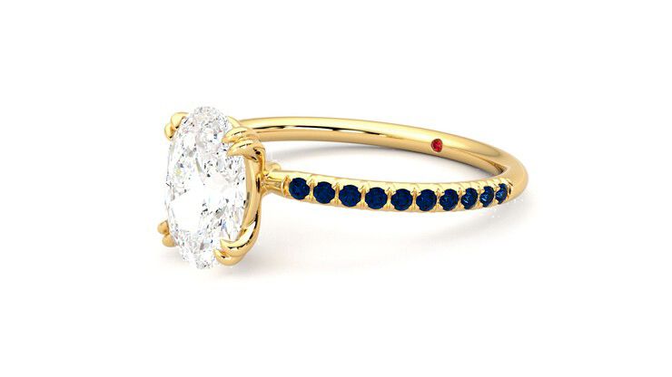 Taylor & Hart Damson Oval Engagement Ring 360 degree image 24
