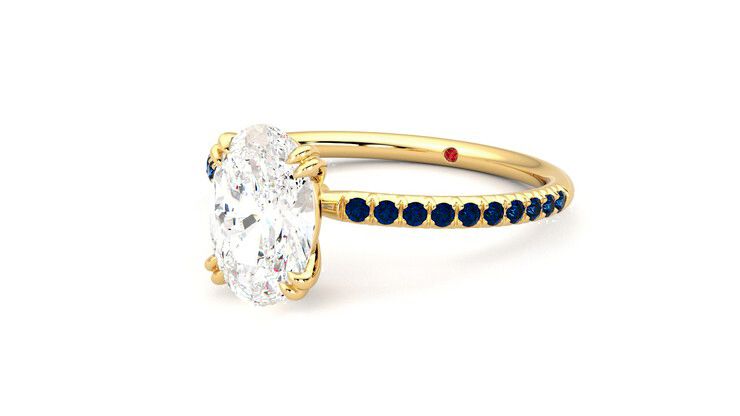 Taylor & Hart Damson Oval Engagement Ring 360 degree image 25