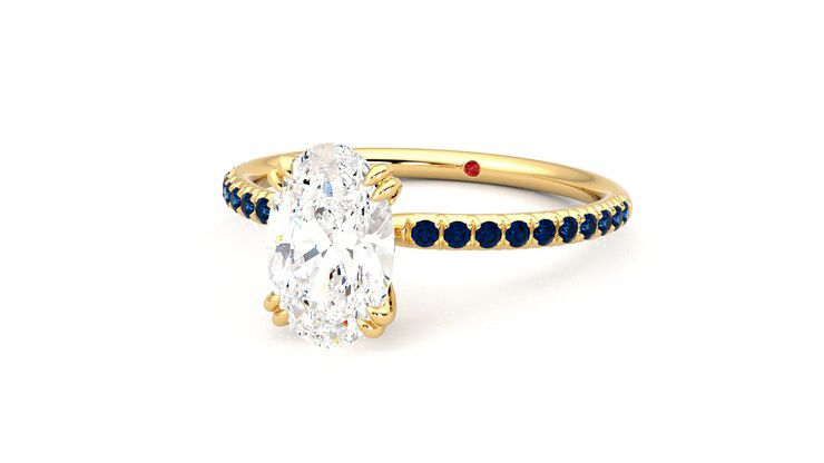 Taylor & Hart Damson Oval Engagement Ring 360 degree image 26