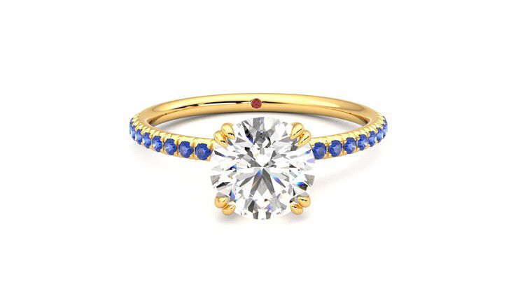 Taylor & Hart Damson Round Engagement Ring 360 degree image 1