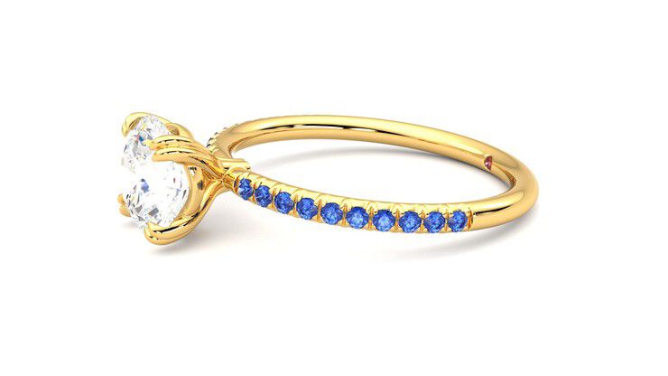 Taylor & Hart Damson Round Engagement Ring 360 degree image 22