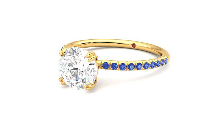 Taylor & Hart Damson Round Engagement Ring 360 degree image 25