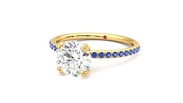 Taylor & Hart Damson Round Engagement Ring 360 degree image 26