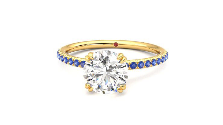 Taylor & Hart Damson Round Engagement Ring 360 degree image 28