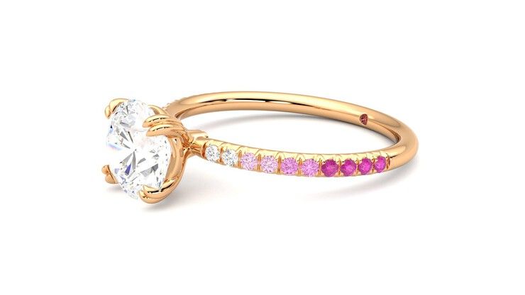 Taylor & Hart Damson Round Engagement Ring 360 degree image 23