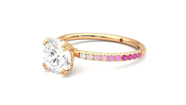 Taylor & Hart Damson Round Engagement Ring 360 degree image 24