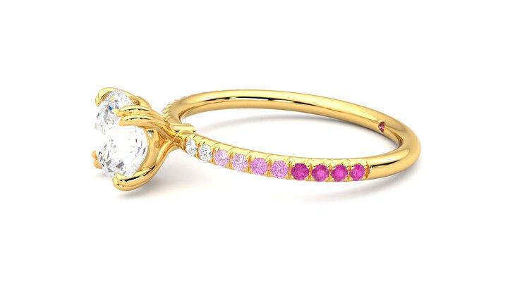 Taylor & Hart Damson Round Engagement Ring 360 degree image 22