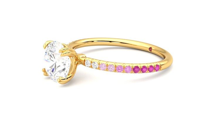 Taylor & Hart Damson Round Engagement Ring 360 degree image 23