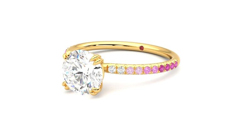 Taylor & Hart Damson Round Engagement Ring 360 degree image 25