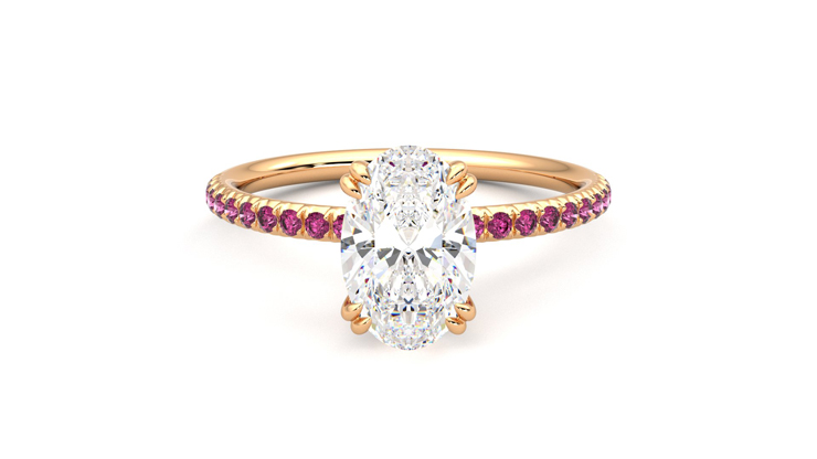 Taylor & Hart Damson Oval Engagement Ring 360 degree image 0
