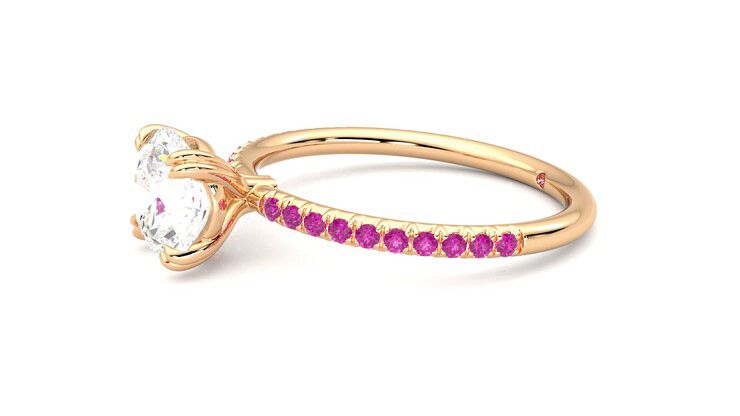 Taylor & Hart Damson Round Engagement Ring 360 degree image 22