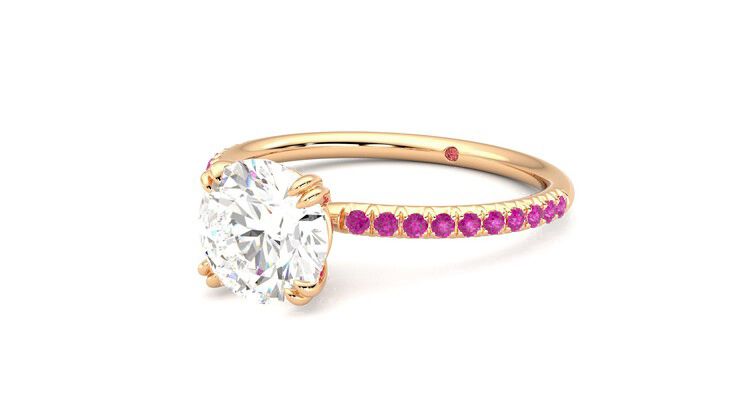 Taylor & Hart Damson Round Engagement Ring 360 degree image 25