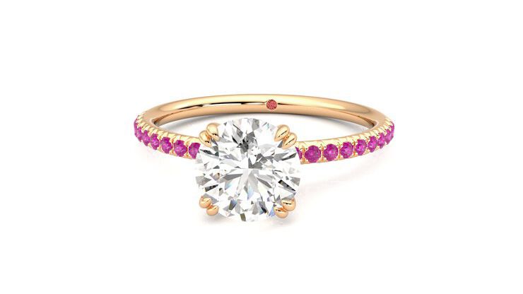 Taylor & Hart Damson Round Engagement Ring 360 degree image 28